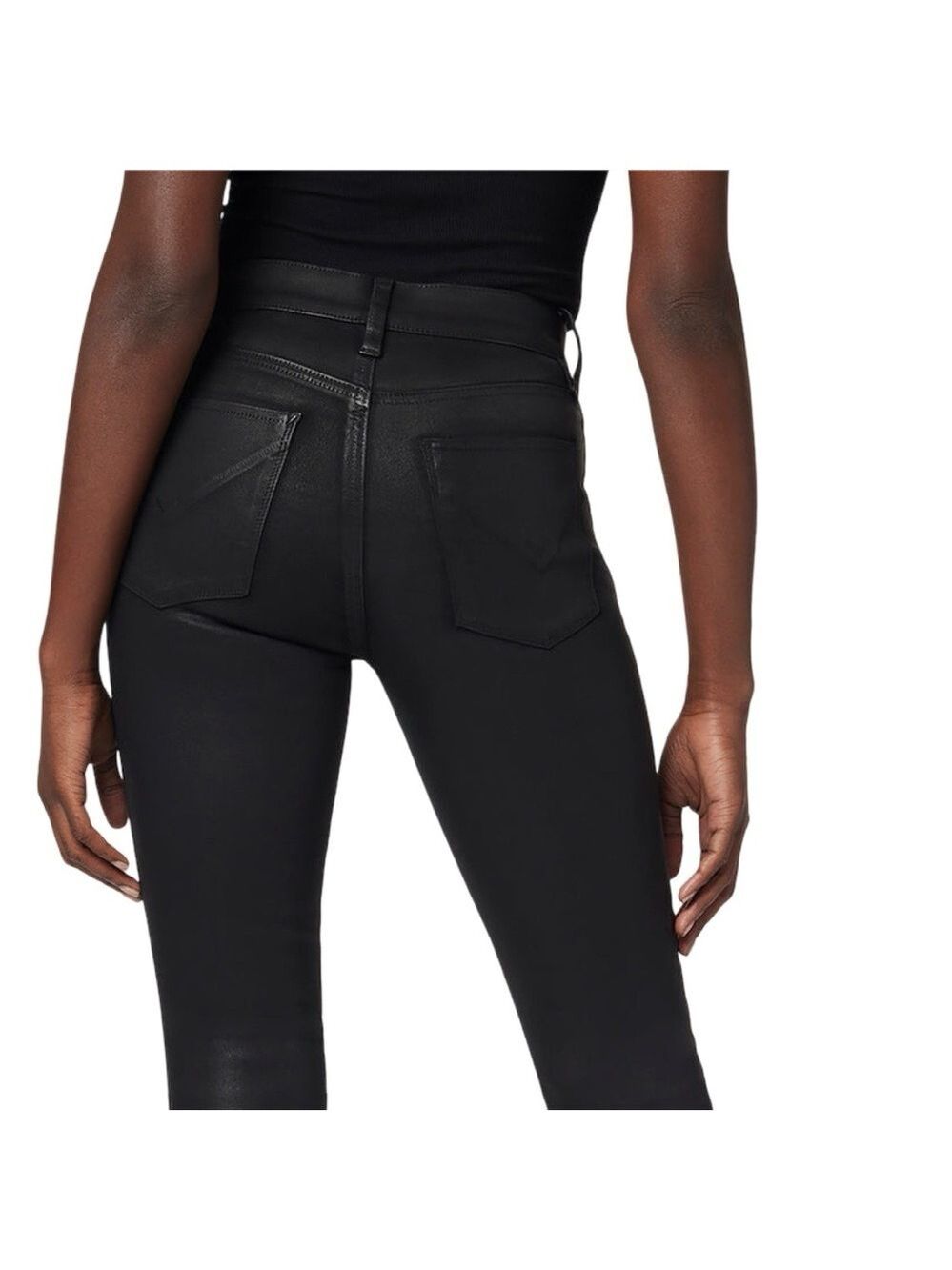 NWT $225 Hudson Barbara High-Rise Bootcut Jean Noir Coated 34.5” Inseam (Tall) - Picture 3 of 16